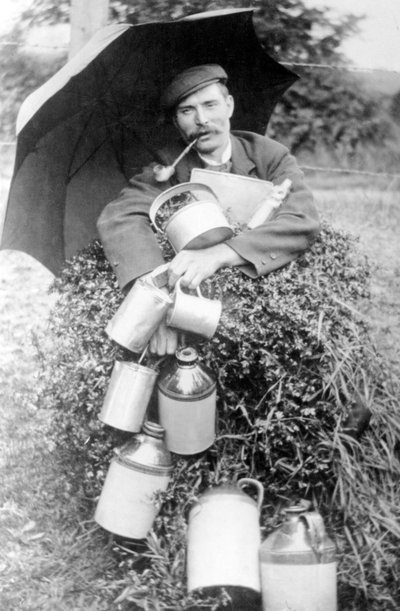 Hombre con pipa, siglo XIX de English Photographer